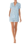 Kate Spade Print Short Pajamas In Blu/ Flor