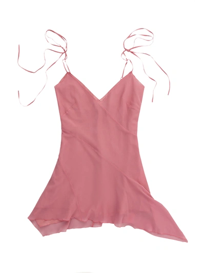Knwls Spira Bias-cut Silk-blend Slip Dress In Acid Pink