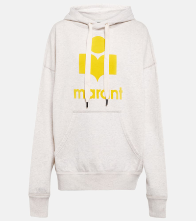 Isabel Marant Étoile Mansel Logo Cotton-blend Hoodie In Ecru/yellow