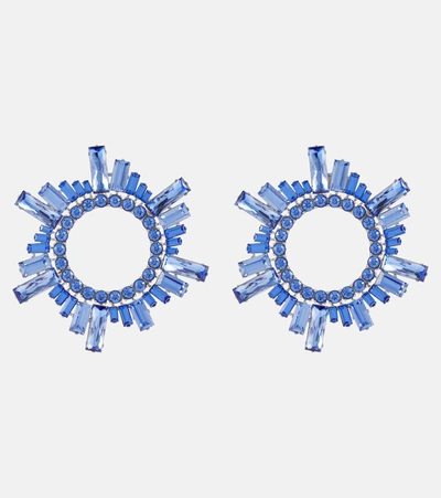 Amina Muaddi Begum Crystal-embellished Earrings In Sapphire