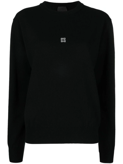 Givenchy Logo羊毛与羊绒毛衣 In Black