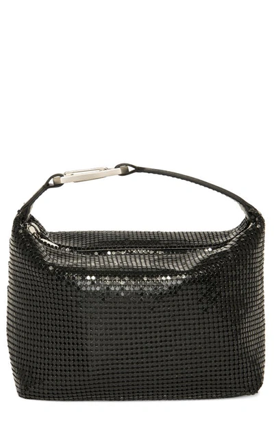 Eéra Mesh Moon Top Handle Bag In Black Metal Mesh