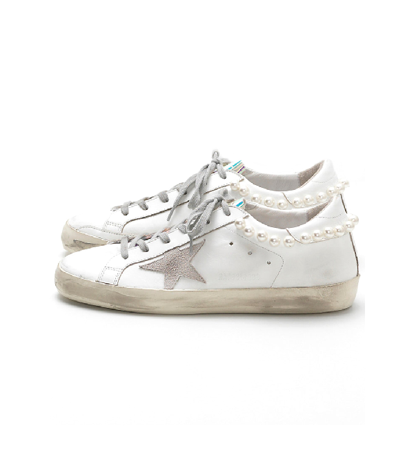 golden goose superstar pearl necklace sneakers