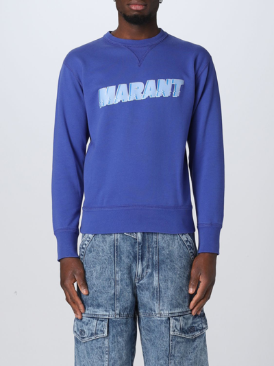 Isabel Marant Logo Printed Crewneck Sweatshirt In Blue