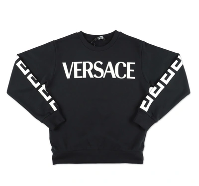 Versace Kids' Black Cotton  Sweatshirt In Nero