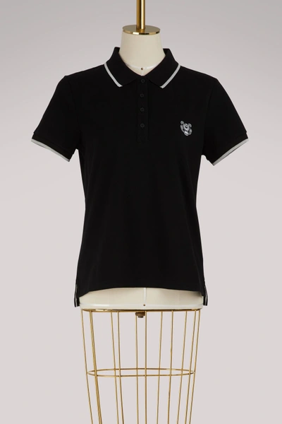 Kenzo Tiger Cotton Polo Shirt In Black