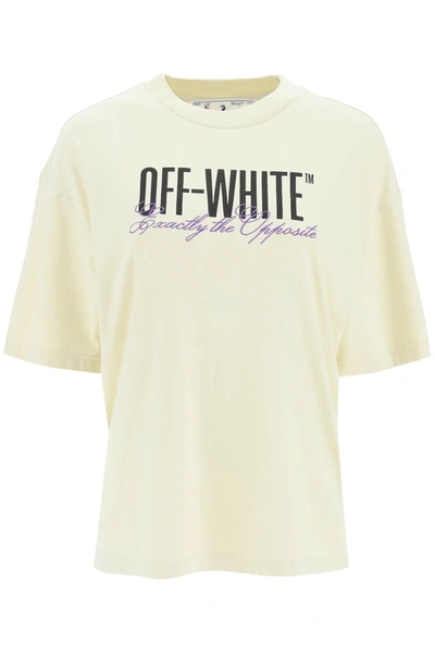 Off-white Big Logo T-shirt In Beige Black (beige)