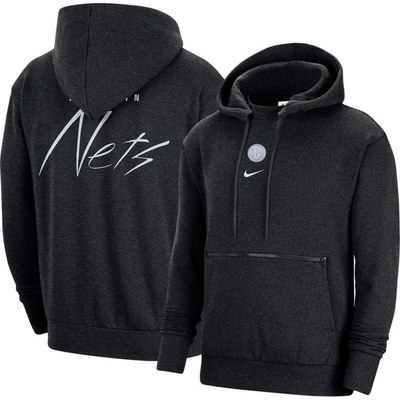 Nike Heather Black Brooklyn Nets Courtside Versus Flight Pullover Hoodie