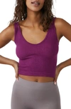 Free People Intimately Fp Solid Rib Brami Crop Top In Blackberry