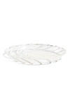 Hay Spin Saucer In Clear With White Stripes