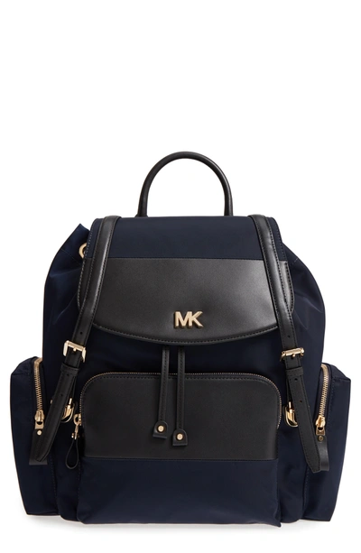 Michael Kors Large Nylon Diaper Backpack - Blue In Admiral/ Black