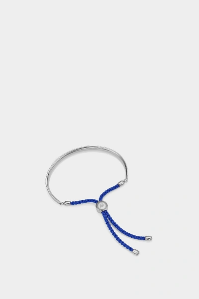 Monica Vinader Fiji Friendship Bracelet - Majorelle Blue In Silver