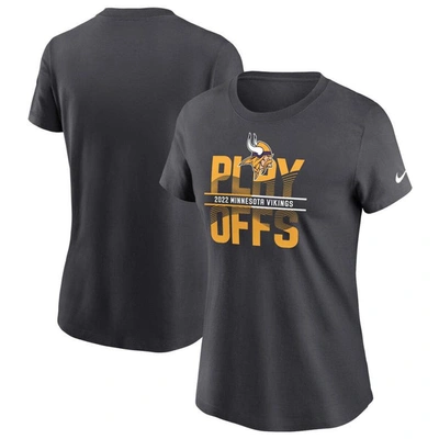 Nike Gray Minnesota Vikings 2022 Nfl Playoffs Iconic T-shirt