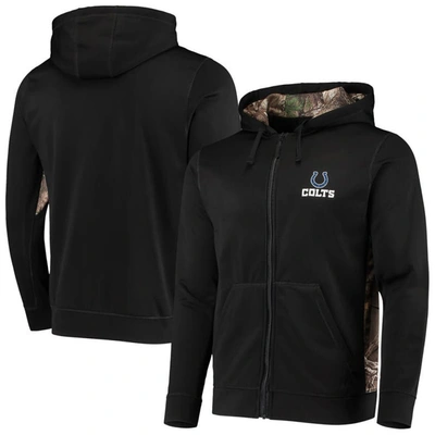 Dunbrooke Men's  Black, Realtree Camo Indianapolis Colts Decoy Tech Fleece Full-zip Hoodie In Black,realtree Camo