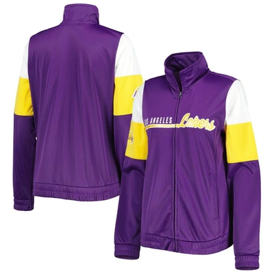 G-iii 4her By Carl Banks Purple Los Angeles Lakers Change Up Full-zip Track Jacket