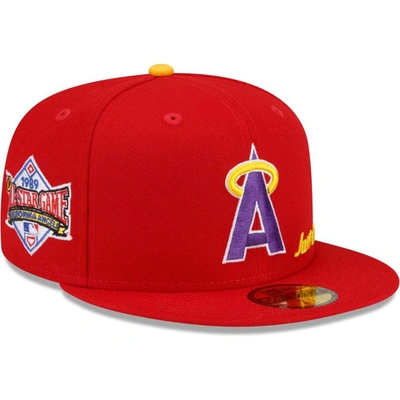 New Era X Just Don Red Los Angeles Angels 1989 Mlb All-star Game 59fifty Fitted Hat In Red/purple
