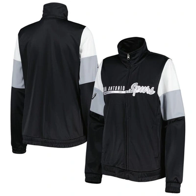 G-iii 4her By Carl Banks Black San Antonio Spurs Change Up Full-zip Track Jacket