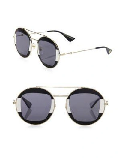 Gucci Oversized Round Sunglasses In Silver