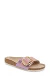 Birkenstock Madrid Big Buckle Slide Sandal In Ceramic Rose Leather