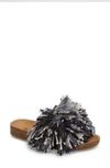 Ugg Cindi Yarn Pom Sandal In Black/ White