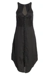 Rag & Bone Criseli Broderie Anglaise-paneled Ramie Dress In Black