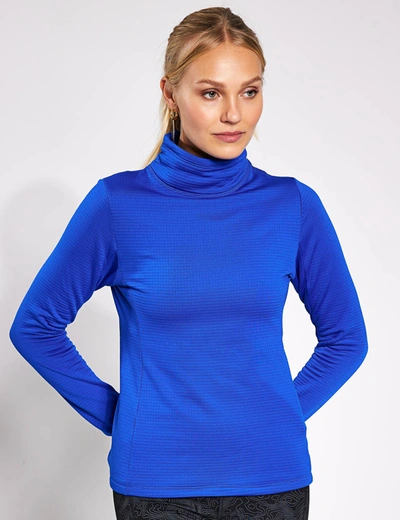 Goodmove Thermal Textured Funnel Neck Running Top In Blue