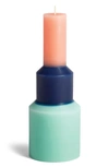 Hay Colorblock Pillar Candle In Mint