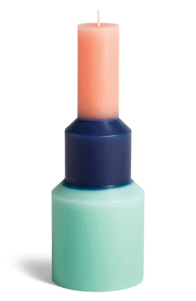 Hay Colorblock Pillar Candle In Mint