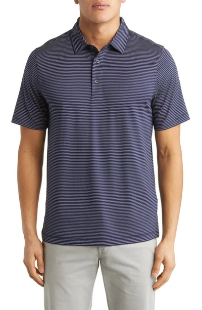 Cutter & Buck Forge Drytec Pencil Stripe Performance Polo In Liberty Navy