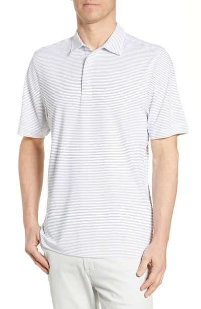 Cutter & Buck Forge Drytec Pencil Stripe Performance Polo In White