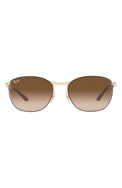 Ray Ban 57mm Gradient Pillow Sunglasses In Brown/brown Gradient