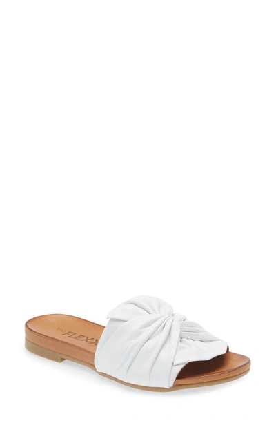 The Flexx Knotty Slide Sandal In White Calf