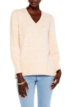 Nic + Zoe Evening Chill Blouson-sleeve Sweater In Melon Pop
