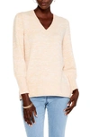 Nic + Zoe Evening Chill Blouson-sleeve Sweater In Beige