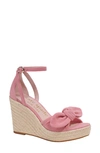 Kate Spade Tianna Suede Bow Wedge Espadrille Sandals In Rose Otto