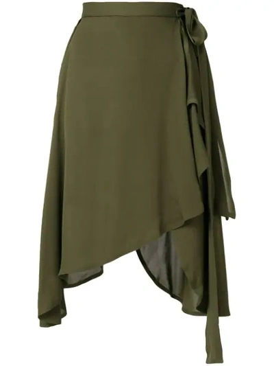 Jw Anderson Wrap Style Asymmetric Hem Skirt In Green
