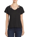 Alison Andrews Cutout V-neck Top In Black