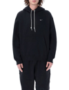 Nike Solo Swoosh Logo-embroidered Hoodie In Black