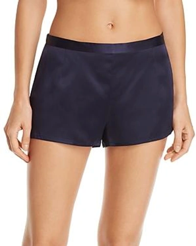 La Perla Silk Pj Shorts In Midnight Blue