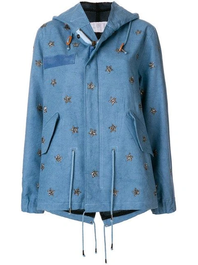 As65 Embroidered Star Parka - Blue