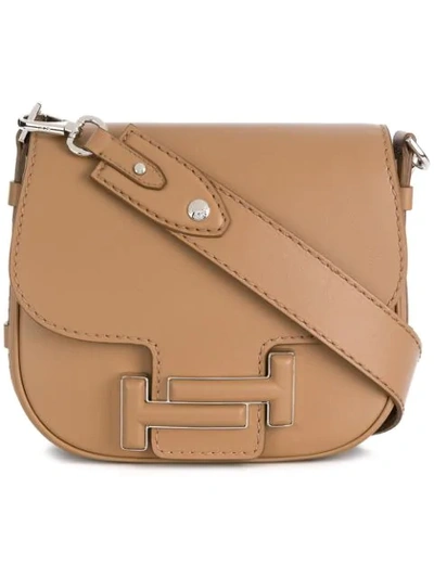 Tod's Double T Shoulder Bag In Brown