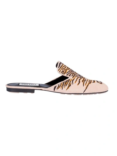 Kenzo Sabot In Pink Suede In Peau