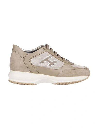 Hogan Interactive H Flock Sneakers In Beige