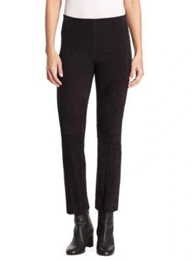 Vince Stretch Suede Pants In Black