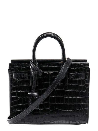 Saint Laurent Sac De Jour Leather Tote Bag In Black