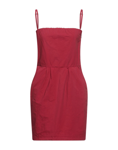 Merci .., Woman Mini Dress Brick Red Size 4 Cotton, Elastane
