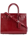 Saint Laurent Nano Croc Sac De Jour Tote Bag In Red