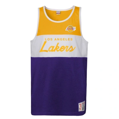 Mitchell & Ness Kids' Youth  Purple/gold Los Angeles Lakers Hardwood Classics Special Script Tank Top