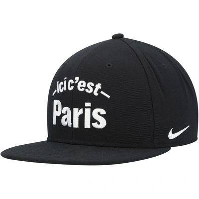 Nike Youth  Black Paris Saint-germain Pro Snapback Hat In Black/black/sail
