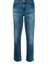 J Brand Ruby Cropped Cigarette Jeans In Blue